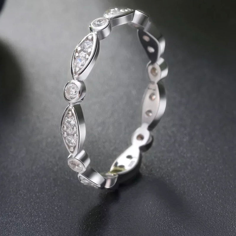 Briana - Wave Eternity ring | Sterling Silver Engagement Ring | Promise Ring for women
