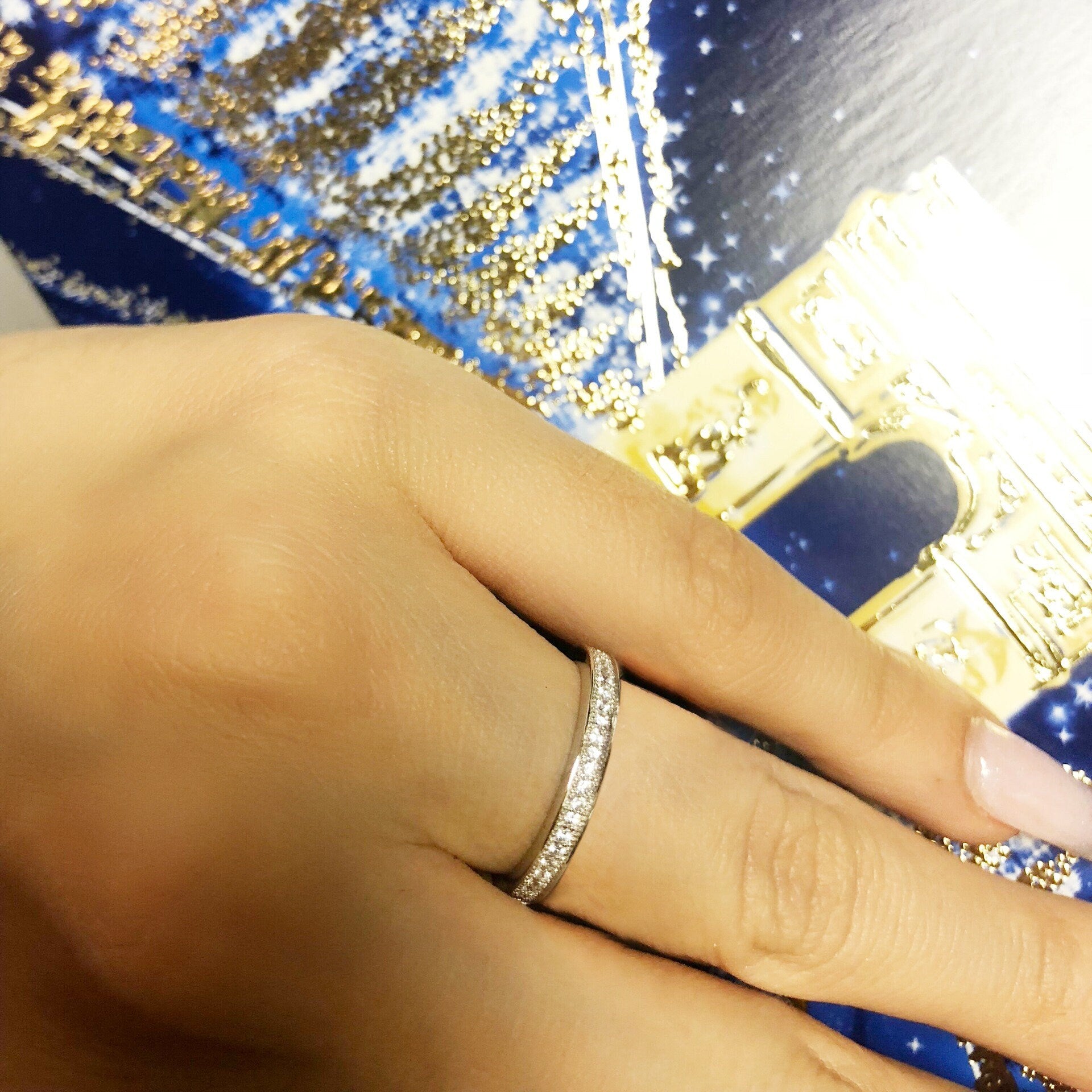 LICIA - 925 Sterling Silver Milgrain Wedding Eternity Ring Band with Cubic Zirconia Stone for Women Including Luxury Gift
