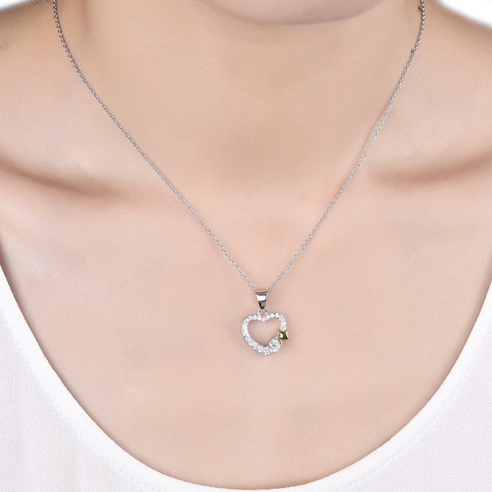 Sterling Silver Heart pendant necklace • Dainty Chain Necklace • Simple Everyday Necklace• Layering Chains• Delicate Necklace