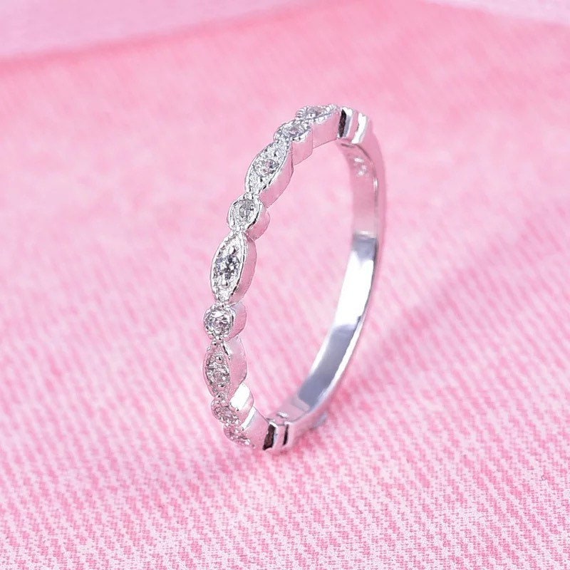 Pippa - Wave Eternity ring | Sterling Silver Engagement Ring | Promise Ring for women