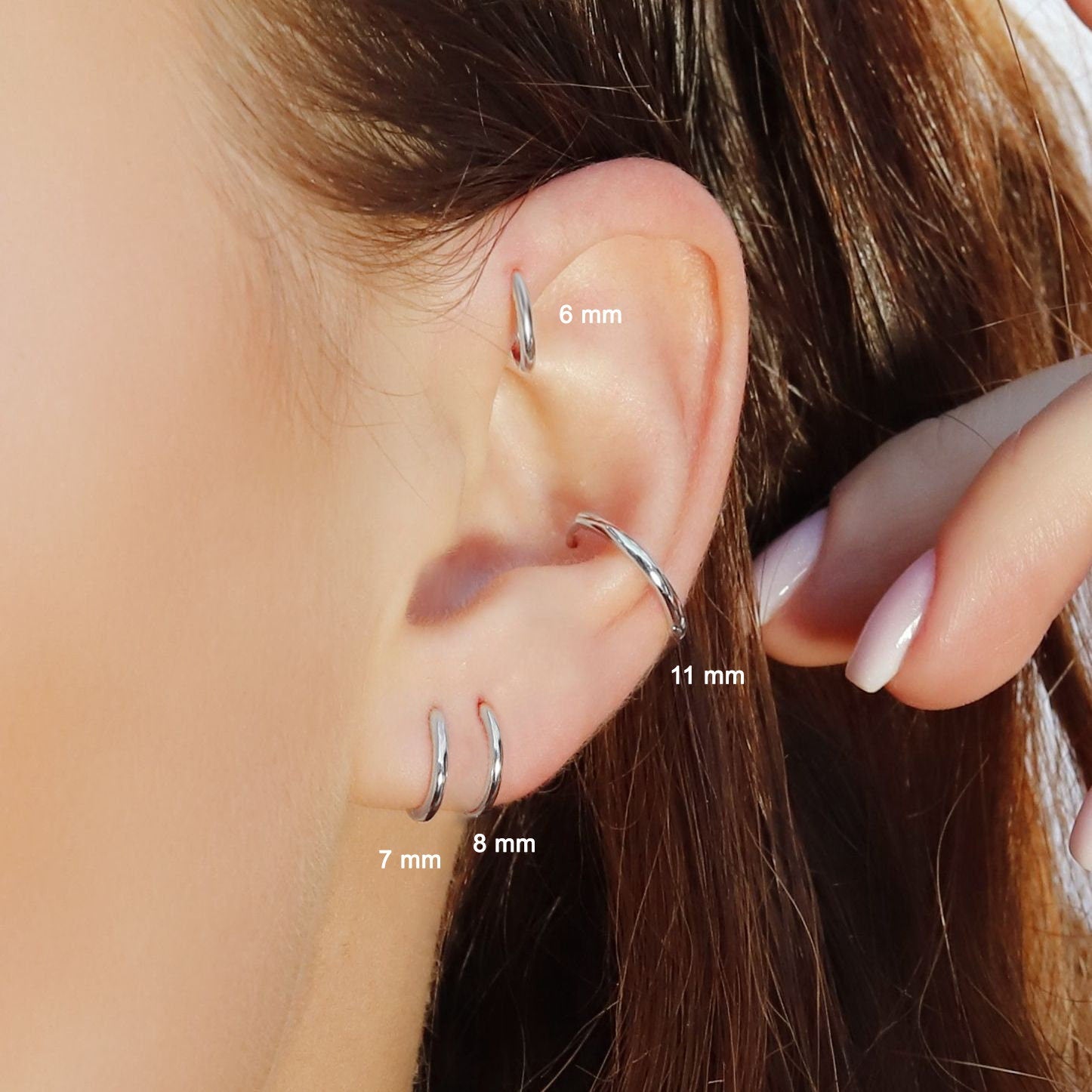 Regular Conch Huggie Hoop Earrings • rounded hoop earrings • cartilage hoop • gold conch hoop • helix hoop • huggie tragus hoop
