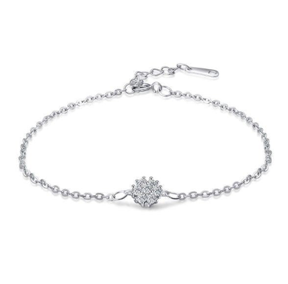 Ellen - Christmas Delicate snowflake chain bracelet, silver bracelet, for women, girls, Dainty Link chain bracelet