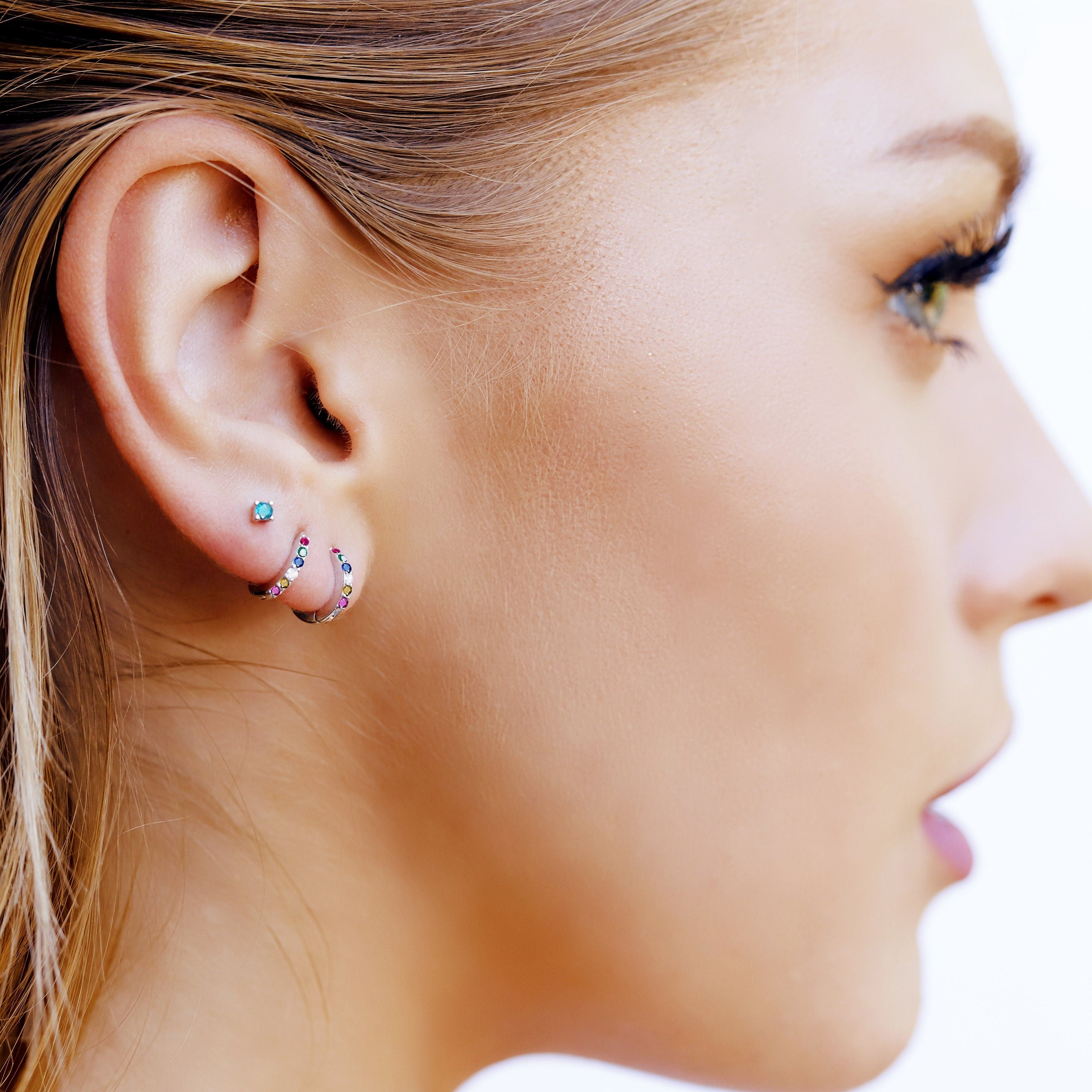 Sterling Silver Huggie Hoop Earrings | Delicate Open Earrings | Minimalist Earrings | Gold Lightweight Hoops | Simple Silver Earrings |
