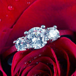 POPPY - Sterling Silver Simulated Diamond Trilogy Eternity Engagement & Wedding Ring - Amber James Jewellery