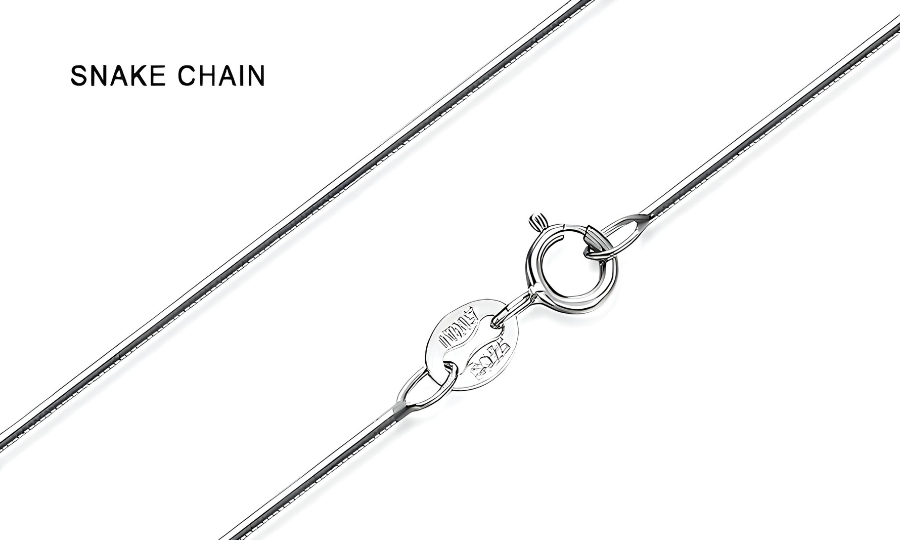 RUSTINAE - Sterling Silver Skinny Plain Snake Chain Necklace, Available in Silver/Gold Tone - Amber James Jewellery