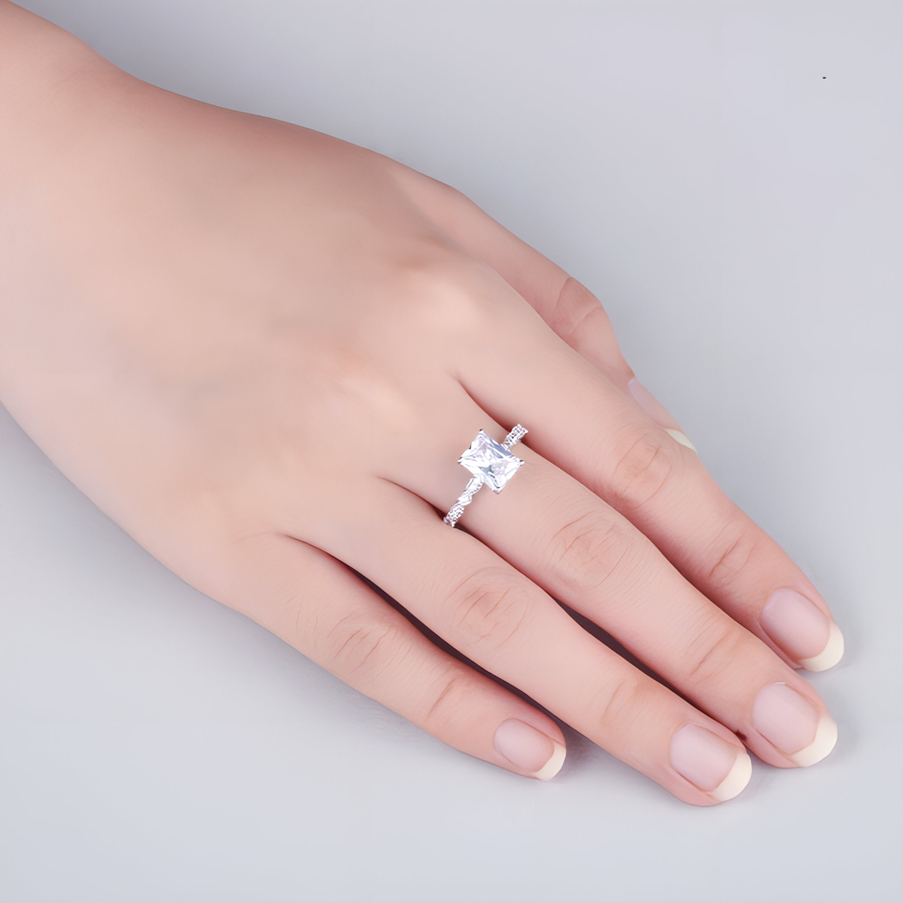 Rebecca - Sterling Silver Engagement Ring | Promise Ring for women | Anniversary | Infinity Ring in US UK size | High Quality! - Amber James Jewellery