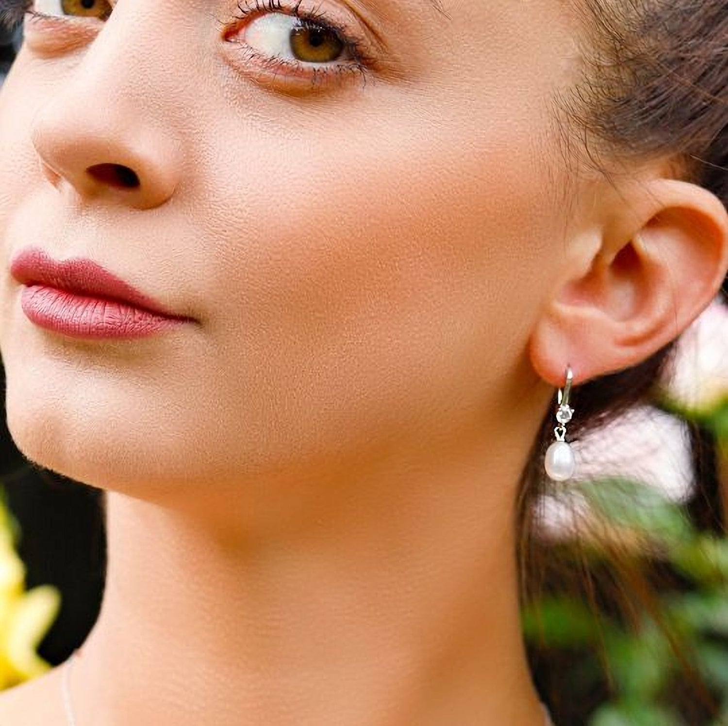 DARYA - 925 Sterling Silver Pearl drop earrings, Pearl earrings, Bridal earrings, Silver earrings - Amber James Jewellery