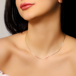 RUSTINAE - Sterling Silver Skinny Plain Snake Chain Necklace, Available in Silver/Gold Tone - Amber James Jewellery