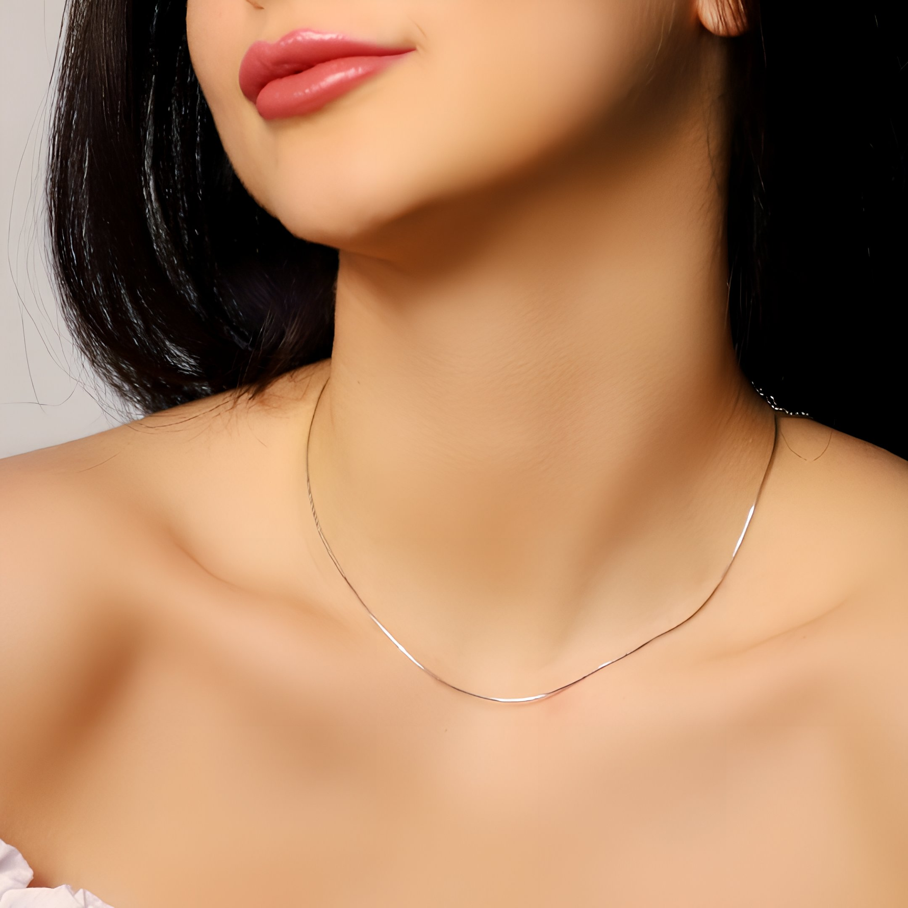 RUSTINAE - Sterling Silver Skinny Plain Snake Chain Necklace, Available in Silver/Gold Tone - Amber James Jewellery