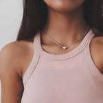 MILANDA - Sterling Silver Puffed Heart Dainty Necklace - Amber James Jewellery