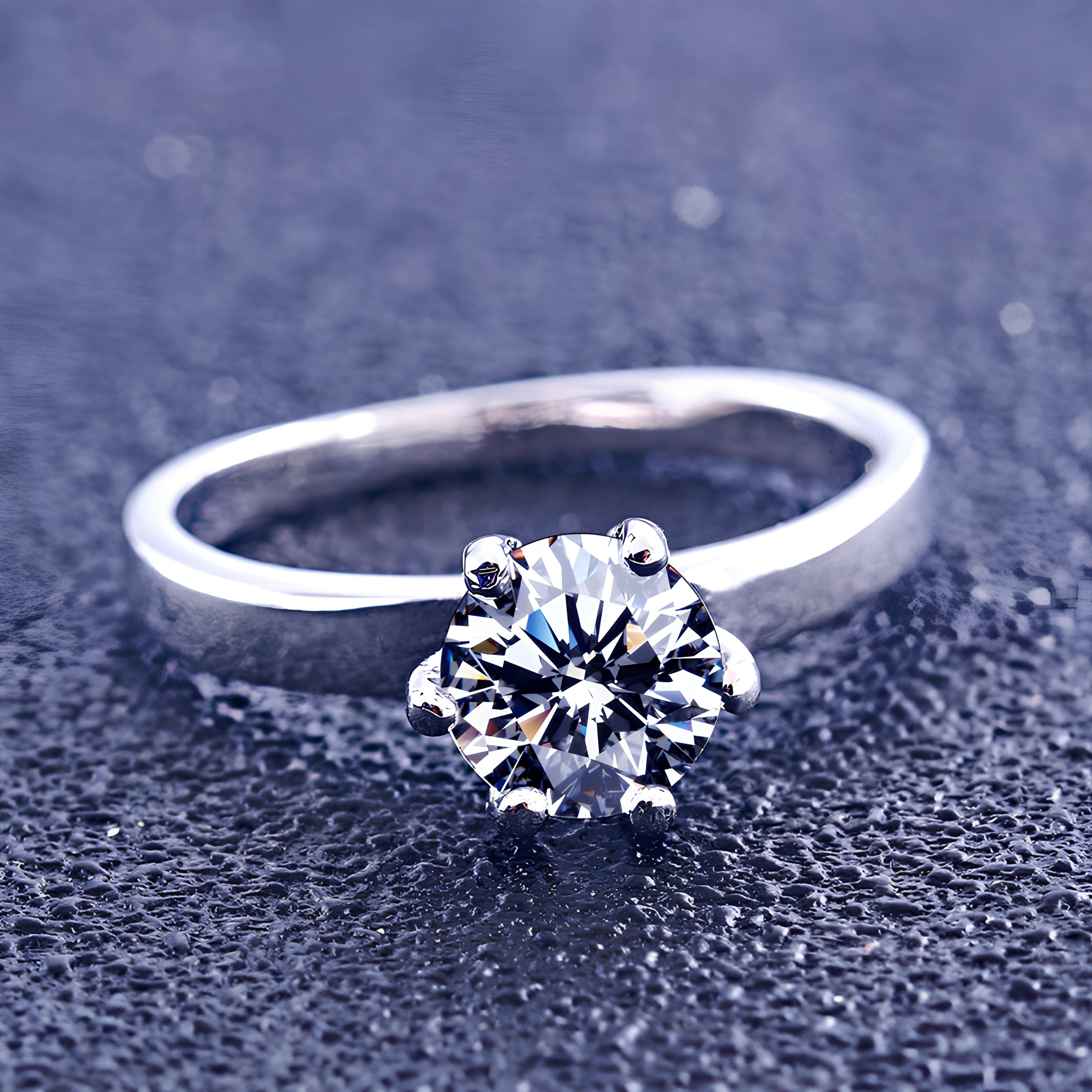 LOLA - Sterling Silver Round Engagement & Promise Ring - Amber James Jewellery