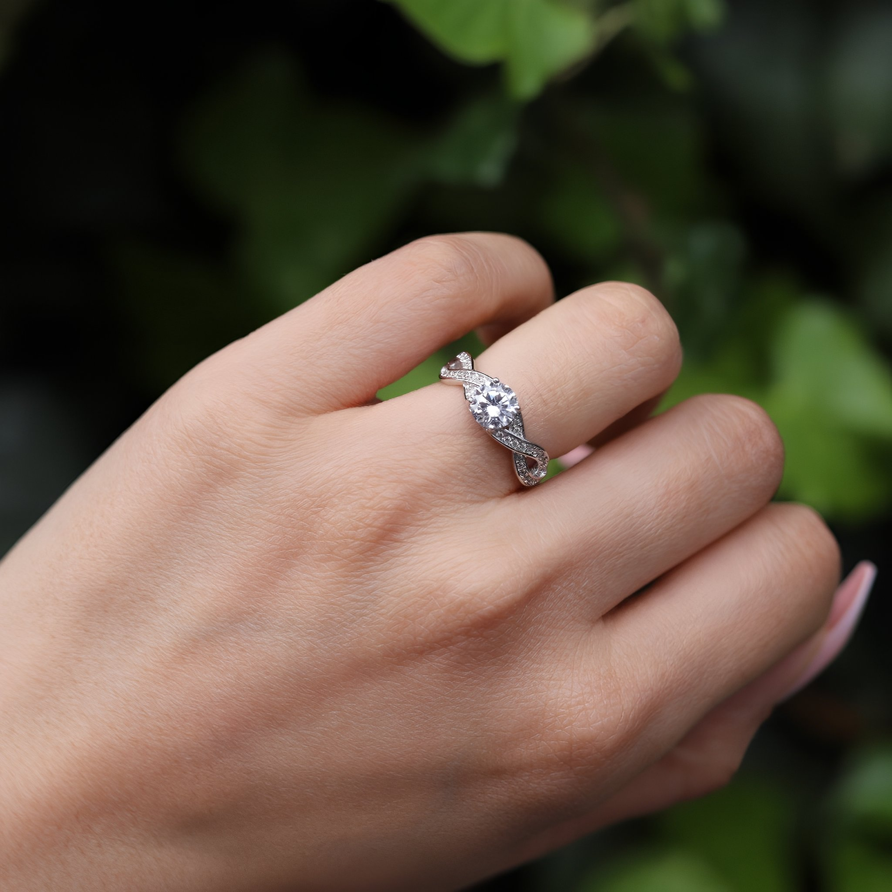 Amelia- Sterling silver round Solitaire Ring - Amber James Jewellery
