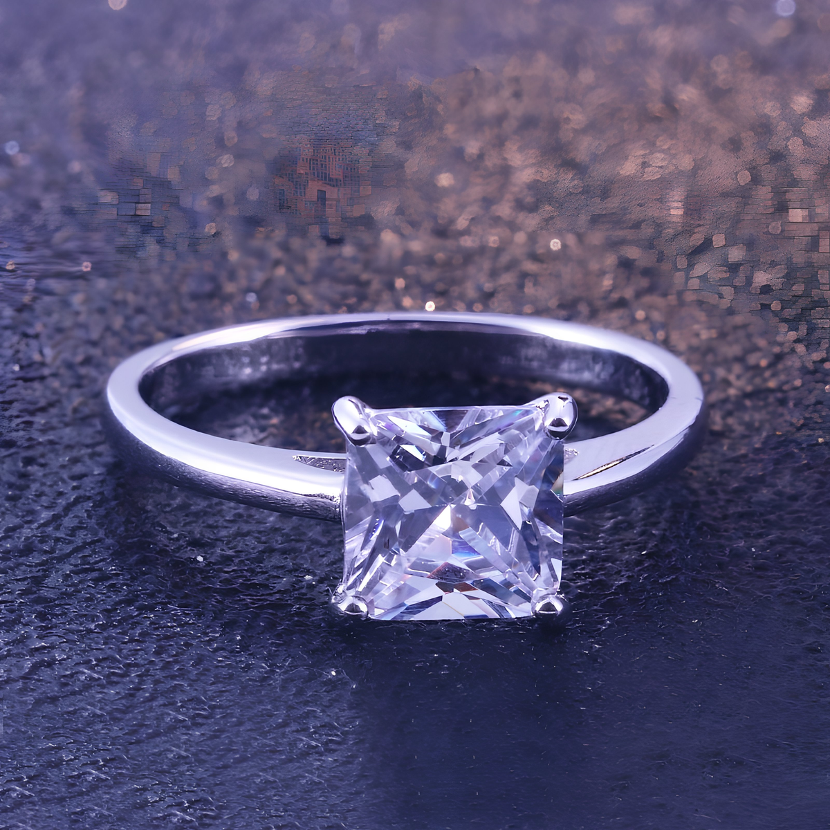 ELLA - Sterling Silver Classic, Bridal, Engagement & Princess ring - Amber James Jewellery