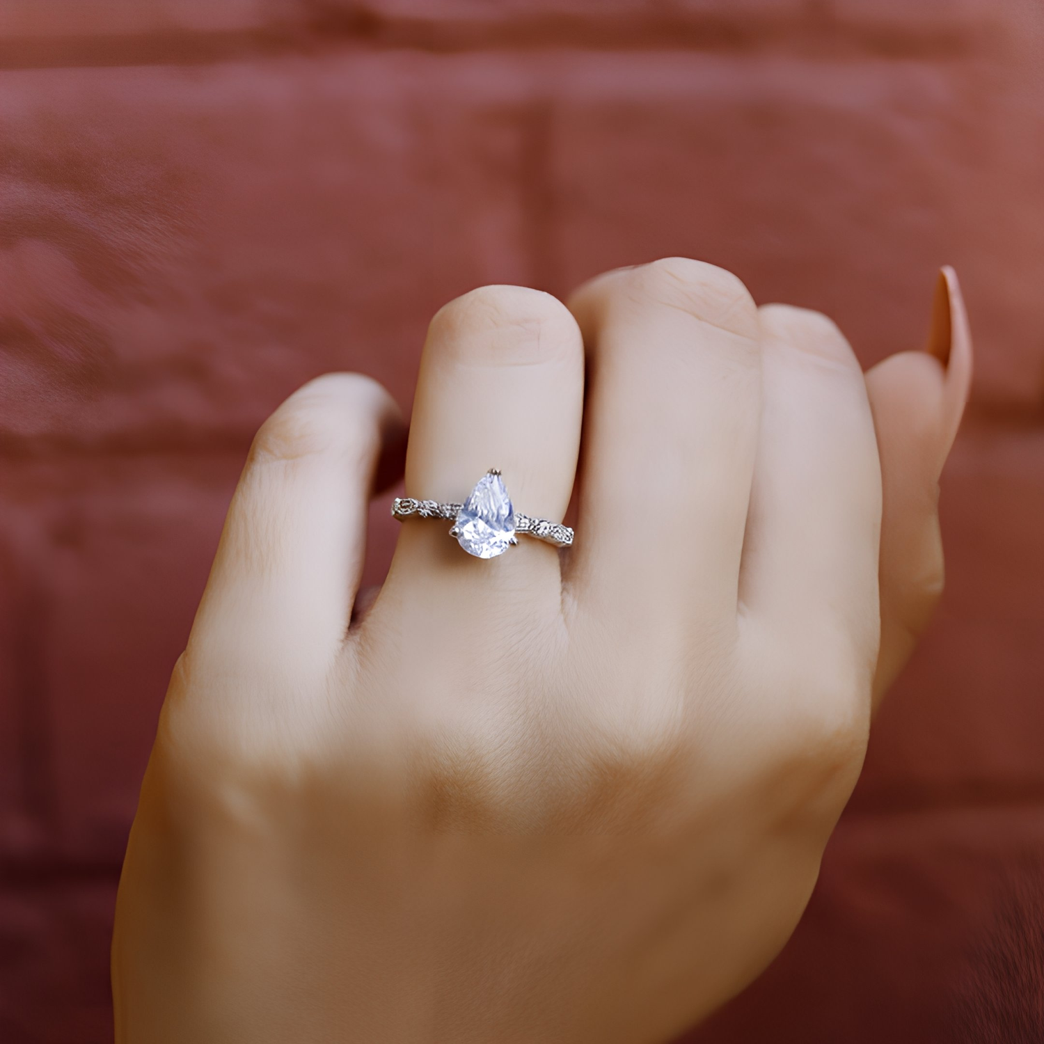 Brook - Women's Sterling Silver Simulated Diamond Bridal Engagement Wedding Band Ring for women - Amber James Jewellery
