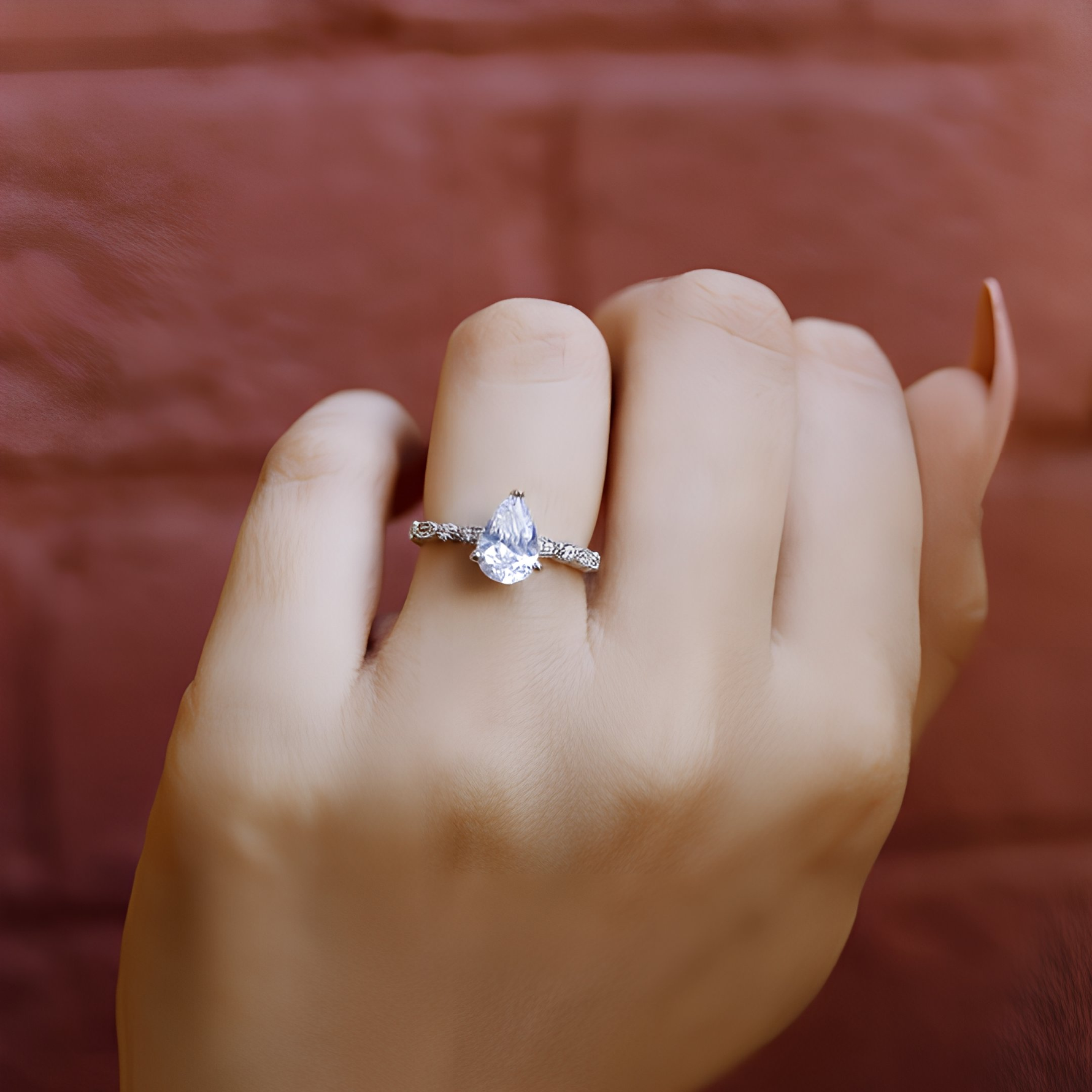 Brook - Women's Sterling Silver Simulated Diamond Bridal Engagement Wedding Band Ring for women - Amber James Jewellery