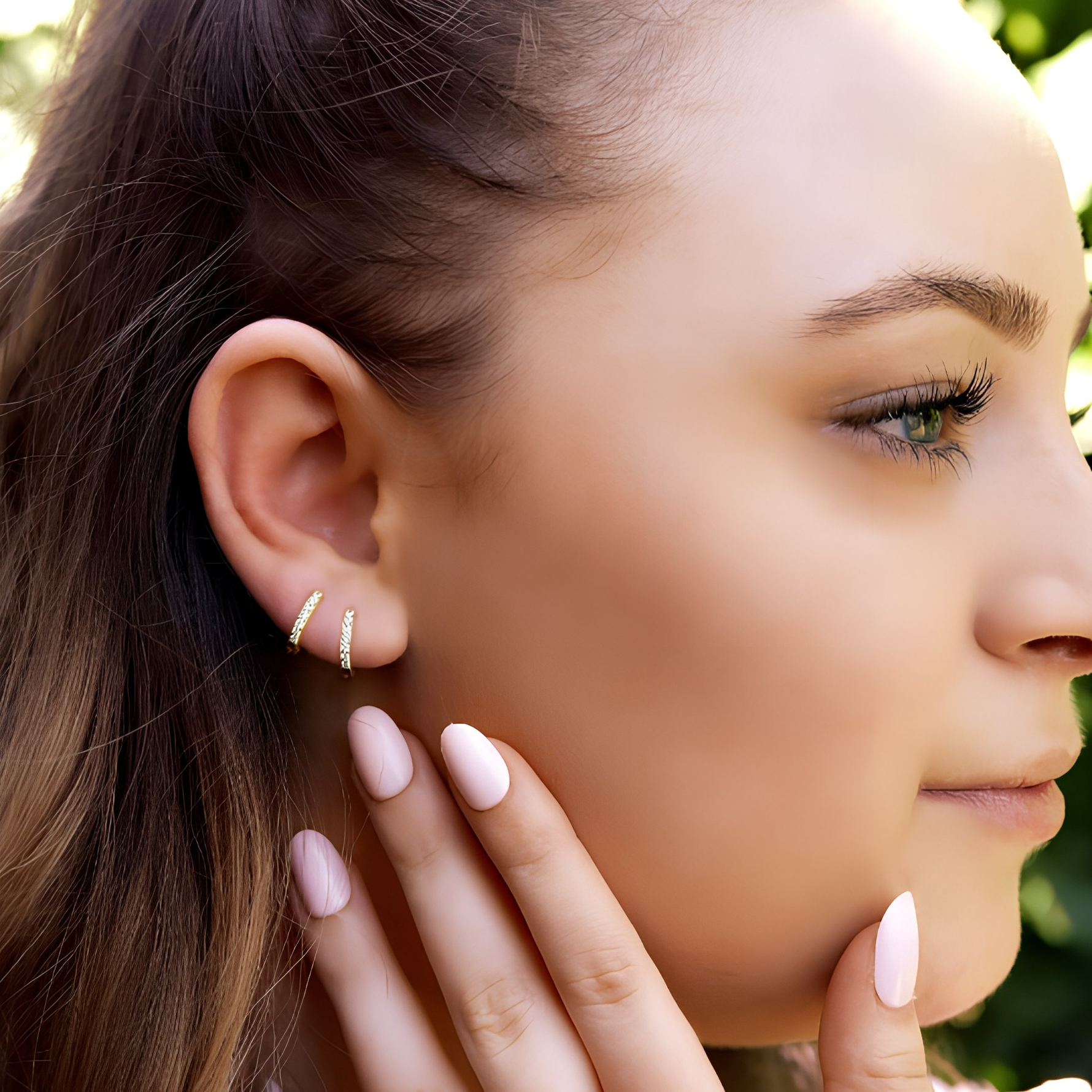 BETH- Huggie Hoop Earrings • gold conch hoop • cartilage hoop • hoop earrings • silver pave ring hoop • tragus hoop • small helix hoop - Amber James Jewellery