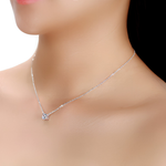 RHIANNON - Sterling Silver Skinny Solitaire Chain Necklace, Dainty Necklace - Amber James Jewellery