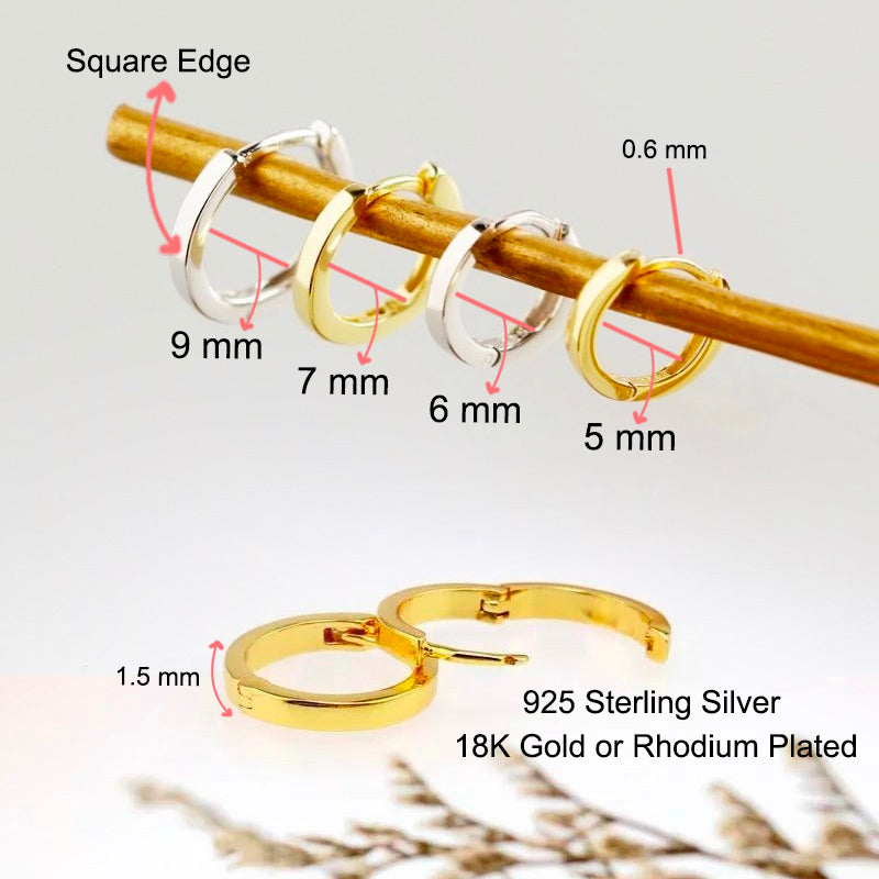 Tiny Huggie Hoop Earrings,Plain Huggie Hoop Earrings,Dainty Hoop Earrings,Dainty Tiny Huggies, 18K Gold Plated Hoops,Sterling Silver Huggies