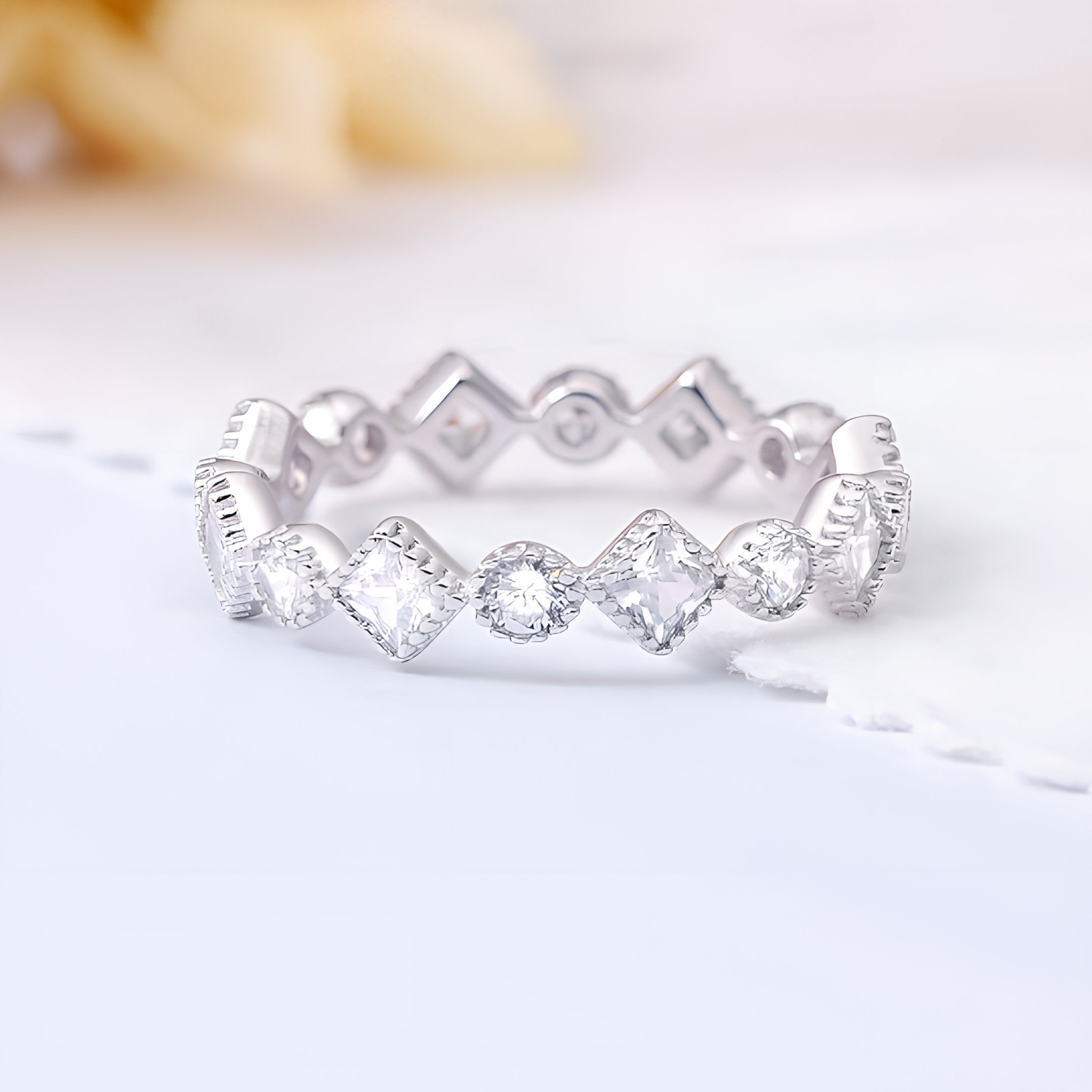 Cassedra - Silver Ring, Geometric Ring, Stacking Ring, Sterling Silver, Bridesmaids Ring rings, Stacking rings, Silver rings - Amber James Jewellery
