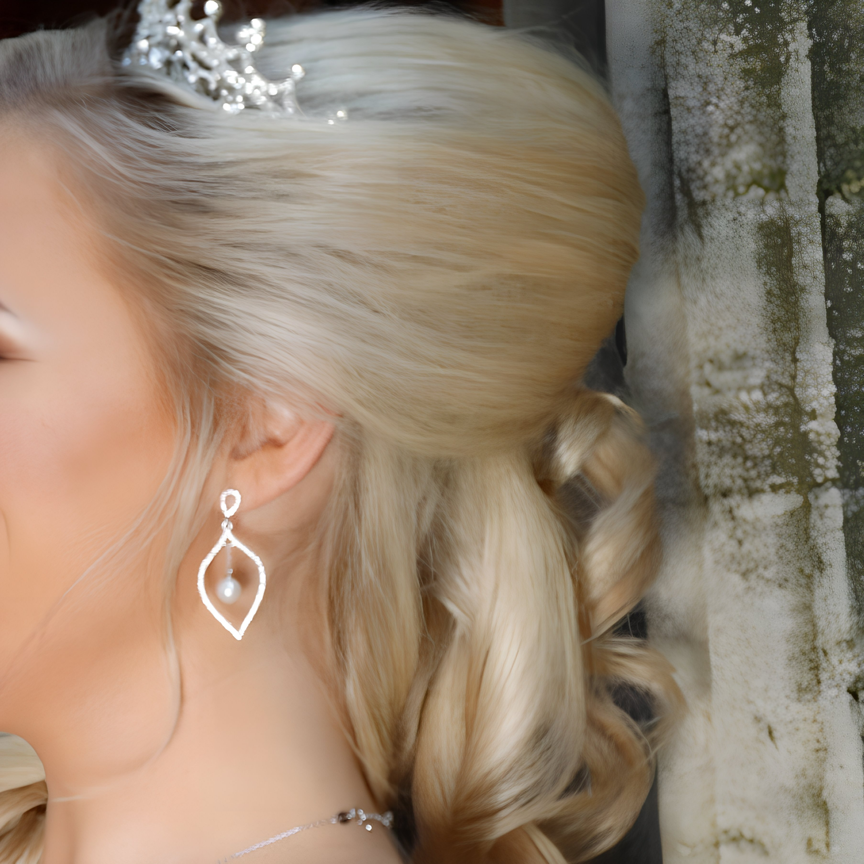 HERMIONE - Sterling Silver Luxury Pearl Simulated Diamond Earrings - Amber James Jewellery
