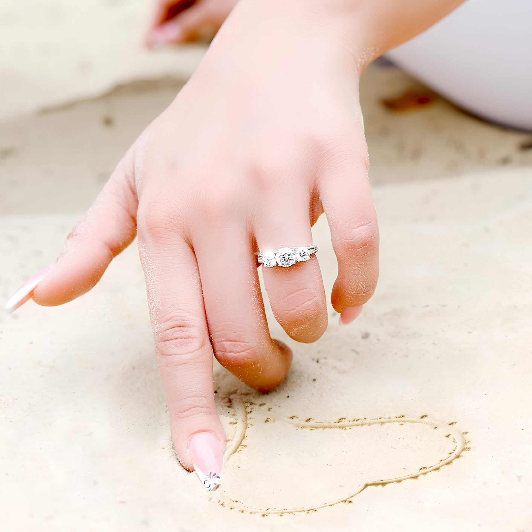 ZOE - Sterling Silver Round 3 Stone Engagement & Promise Ring - Amber James Jewellery