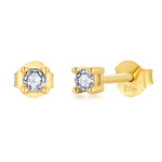 Neve Tiny Gold Stud Earrings | 18K Gold   CZ Studs | 1.5mm–3mm - Amber James Jewellery