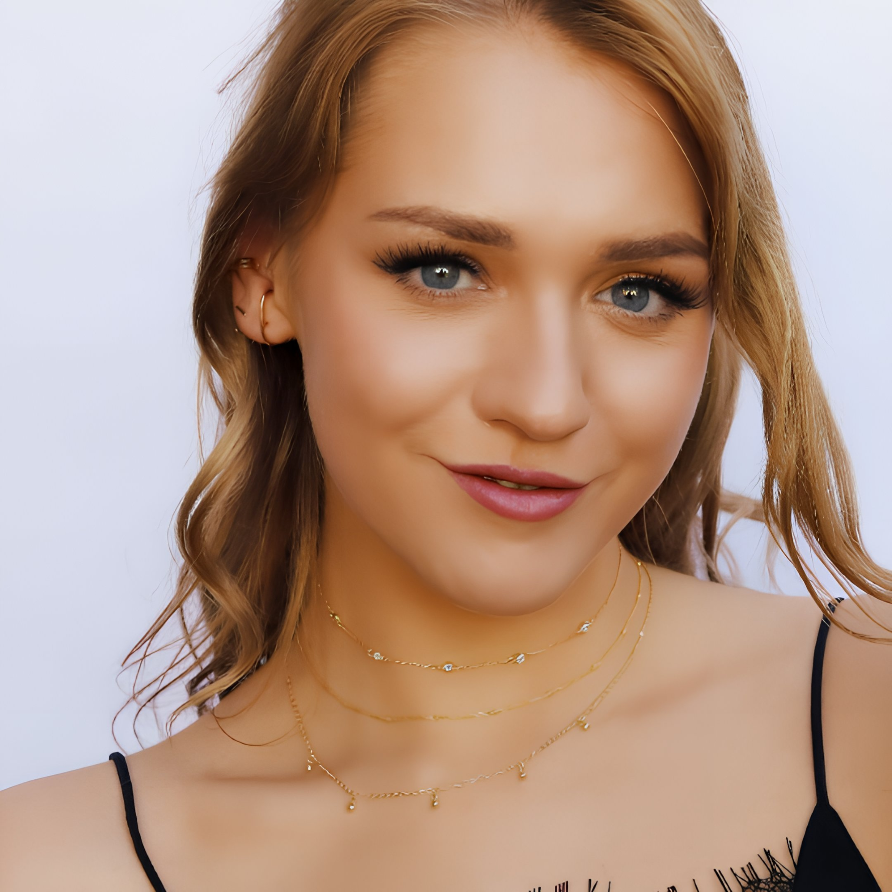 Betholina - Dainty Gold Layering Necklace, 925 Sterling Silver 18K Gold plated, dainty beaded necklace - Amber James Jewellery