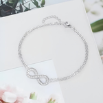 CLEMENTINE - Simple Sterling Silver Bangle & Infinity Charm Bracelet - Amber James Jewellery