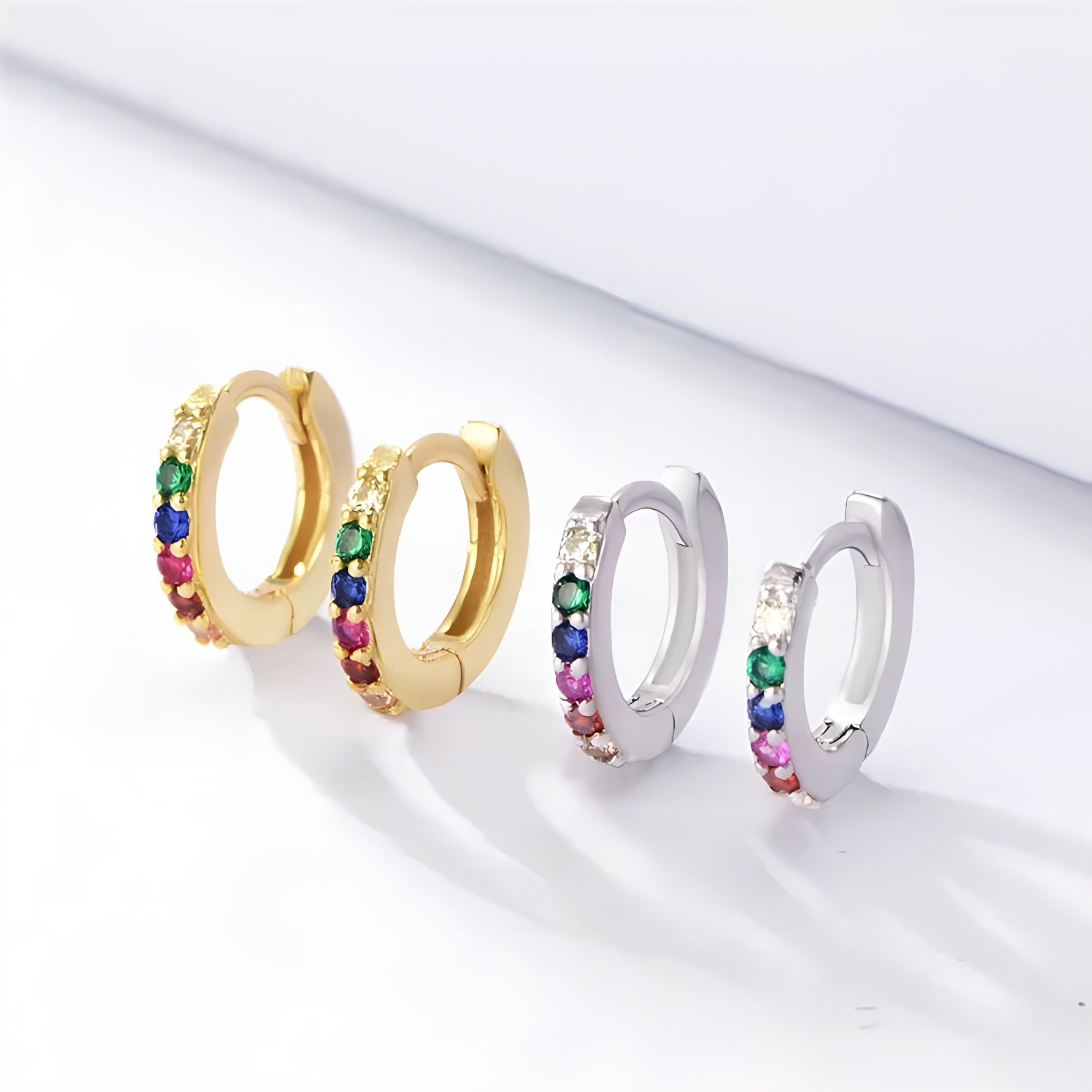 LIA - Sterling Silver Huggie Hoop Earrings - Amber James Jewellery