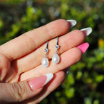 DARYA - 925 Sterling Silver Pearl drop earrings, Pearl earrings, Bridal earrings, Silver earrings - Amber James Jewellery