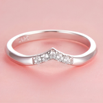 Timpeo - Silver V Thumb Ring, Love Infinity Ring, Stacking Ring, Sterling Silver, Bridesmaids Ring rings, Stacking rings, Silver rings - Amber James Jewellery