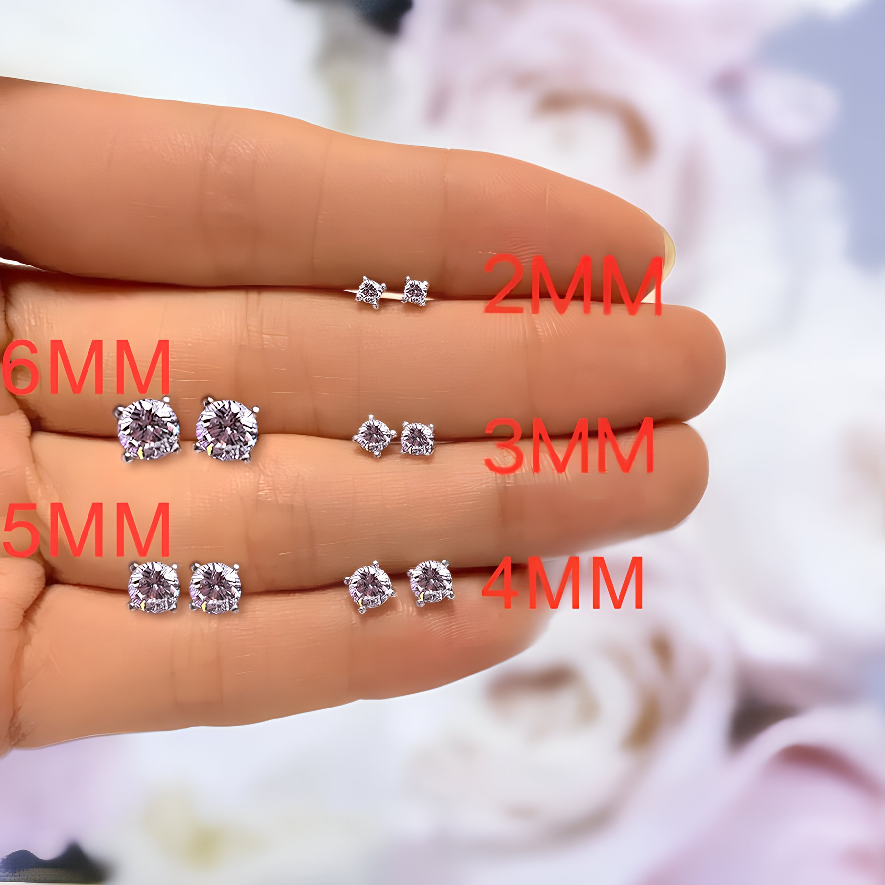NEVE -  Tiny Stud Earrings Set - Minimalist Earrings Set- CZ Studs - Round CZ Tiny Earrings - Earrings Sets for Multiple Piercings - Amber James Jewellery