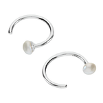 PERLA - Pearl Huggie Hoops - Amber James Jewellery