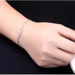 CLEMENTINE - Simple Sterling Silver Bangle & Infinity Charm Bracelet - Amber James Jewellery