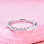 Pempathos - Wave Eternity ring | Sterling Silver Engagement Ring | Promise Ring for women - Amber James Jewellery