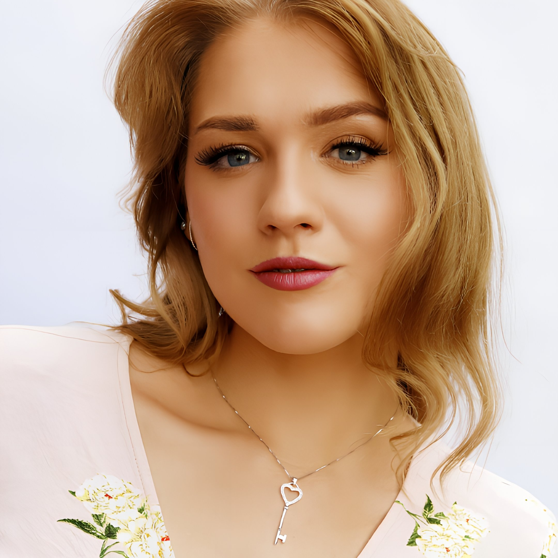 CRIMSON - Delicate Sterling silver Necklaces, Satellite Chain & Love key style necklace - Amber James Jewellery