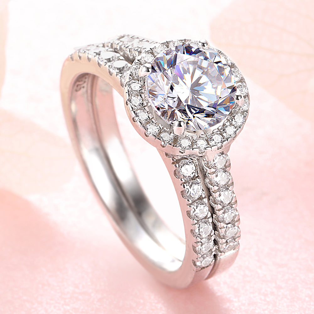 Alice Sterling Silver Engagement Ring | Promise Ring for women | Anniversary | Halo Ring in US UK size | High Quality! - Amber James Jewellery