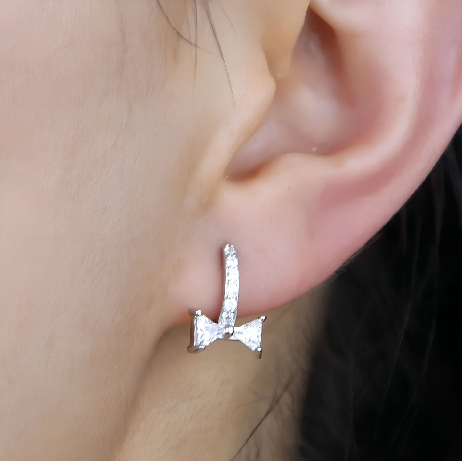 SYLVIE - Sterling Silver Huggie Hoop & Delicate Hoop Open Earrings - Amber James Jewellery