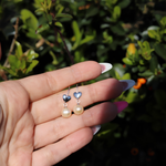 ADELE - Sterling Silver White Pearl Heart Drop Earring. - Amber James Jewellery