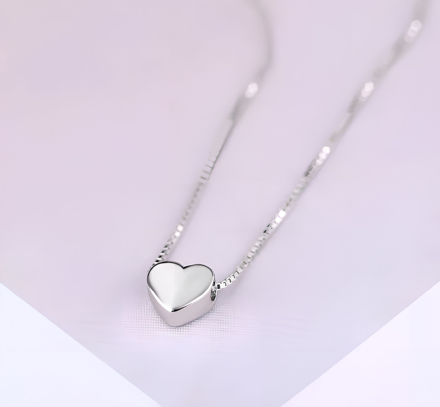 CANVERA - 925 Sterling Silver Heart dainty Necklace, Man Made Diamond Stimulant, Bridal Wedding Gift - Amber James Jewellery
