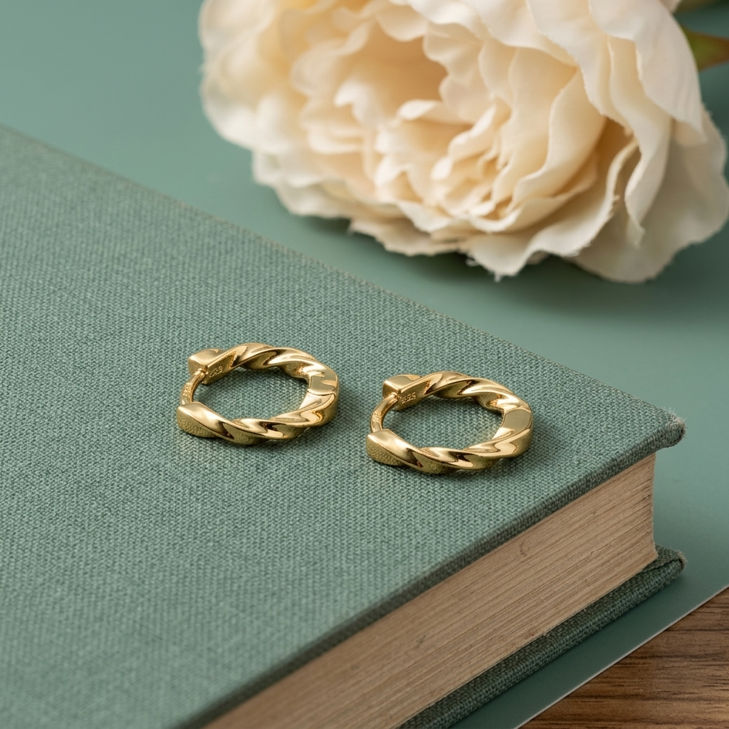 Kiera Minimalist Huggie Hoop Earrings | Gold   & Silver Dainty Hoops - Amber James Jewellery