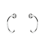 INDIA - Minimalist Huggie Hoops • small hoop earrings • open hoop earrings • dainty hoops • silver hoops • huggie hoop earrings • Ball Bar hoops • - Amber James Jewellery