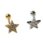 ASTRINA - Tiny CZ Moon & Star Earring, Dainty CZ Earrings, Huggie Earrings, Lobe Piercing, Cartilage Piercing, Cubic Zirconia, Minimalist Earring - Amber James Jewellery