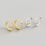 INDIA - Minimalist Huggie Hoops • small hoop earrings • open hoop earrings • dainty hoops • silver hoops • huggie hoop earrings • Ball Bar hoops • - Amber James Jewellery