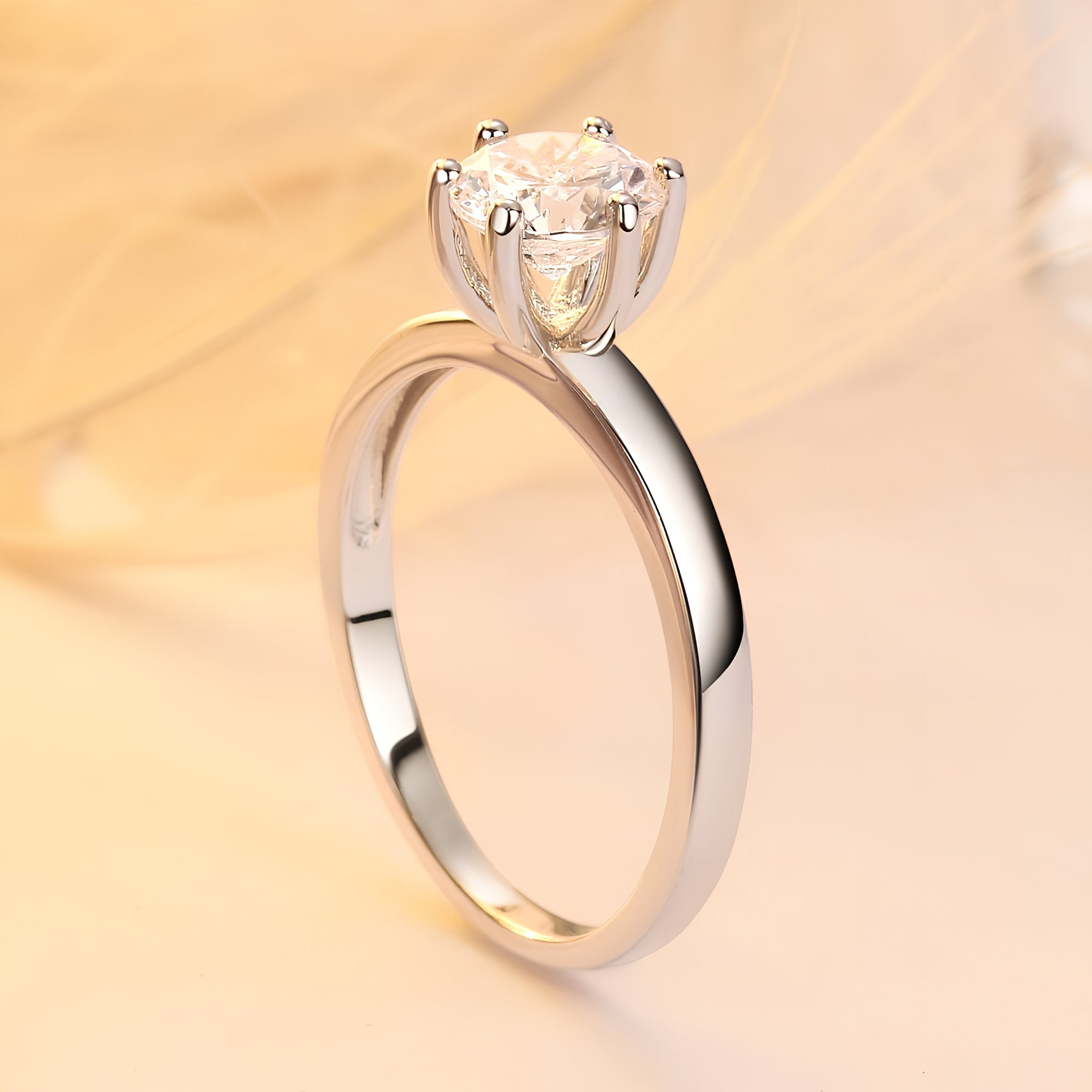 LOLA - Sterling Silver Round Engagement & Promise Ring - Amber James Jewellery