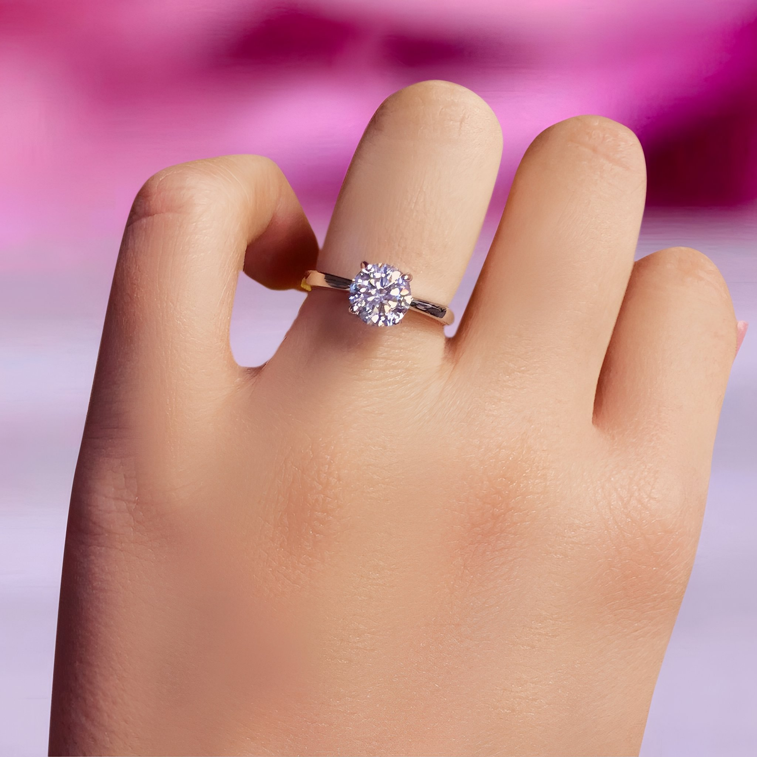 MILA -   Gold Round Engagement & Promise Solitaire Ring - Amber James Jewellery