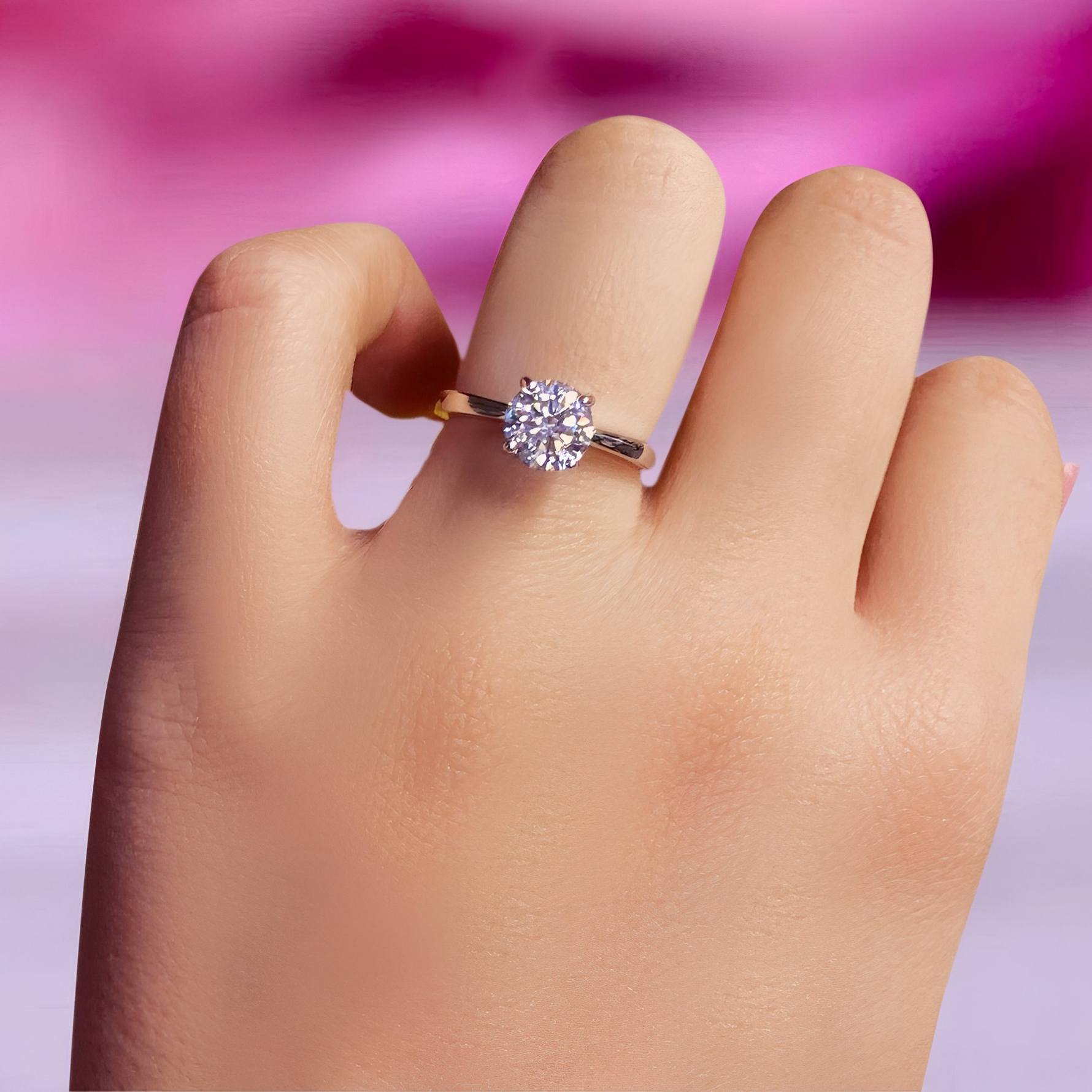 MILA -   Gold Round Engagement & Promise Solitaire Ring - Amber James Jewellery
