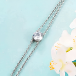 LIYANA - Simple solitaire Sterling Silver chain bracelet - Amber James Jewellery
