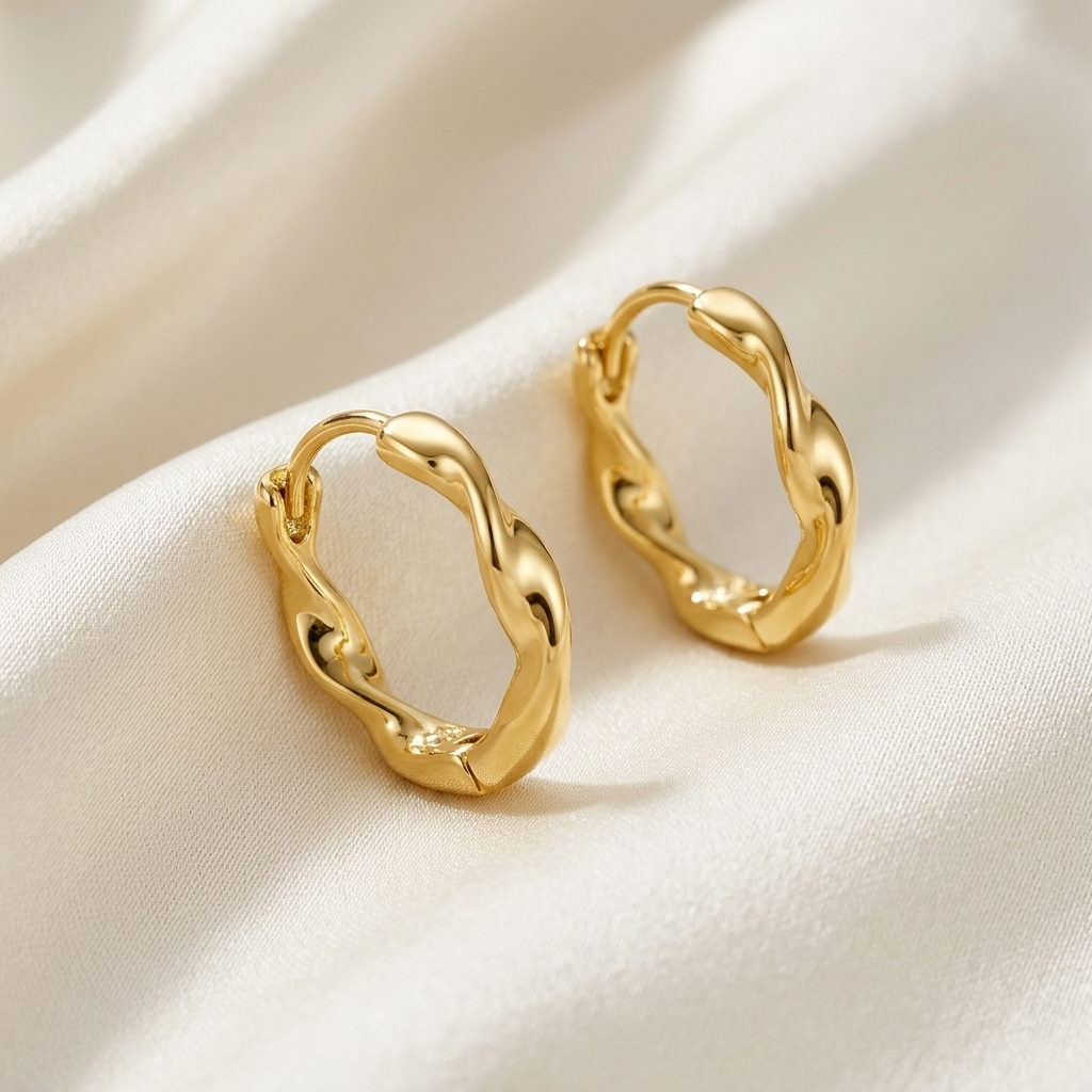 Kiera Minimalist Huggie Hoop Earrings | Gold   & Silver Dainty Hoops - Amber James Jewellery