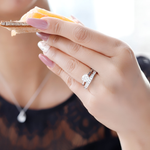 ELSA - Sterling Silver Simulated Diamond Eternity Engagement & Wedding Rings - Amber James Jewellery